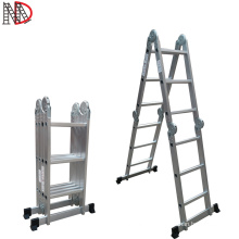 aluminum folding step ladder 4*3 with small/big hinges